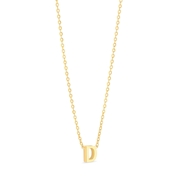 Mary Initial Pendant Gold - D