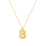 Mary Initial Pendant Gold - B