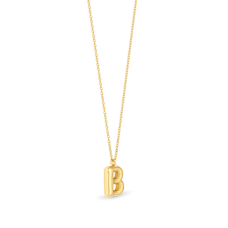 Mary Initial Pendant Gold - B