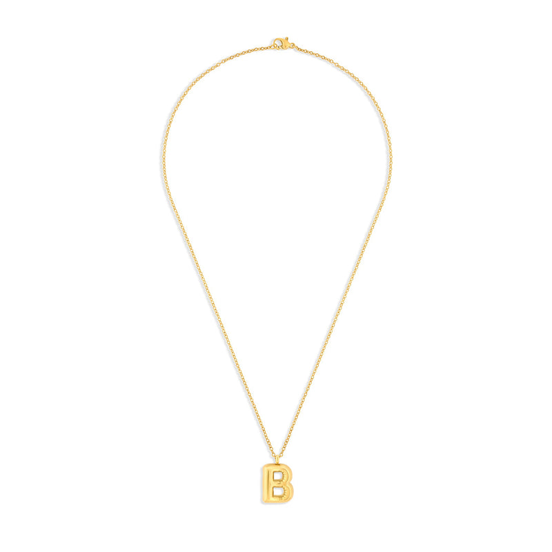 Mary Initial Pendant Gold - B