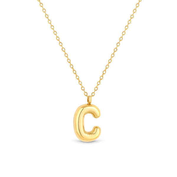 Mary Initial Pendant Gold - C