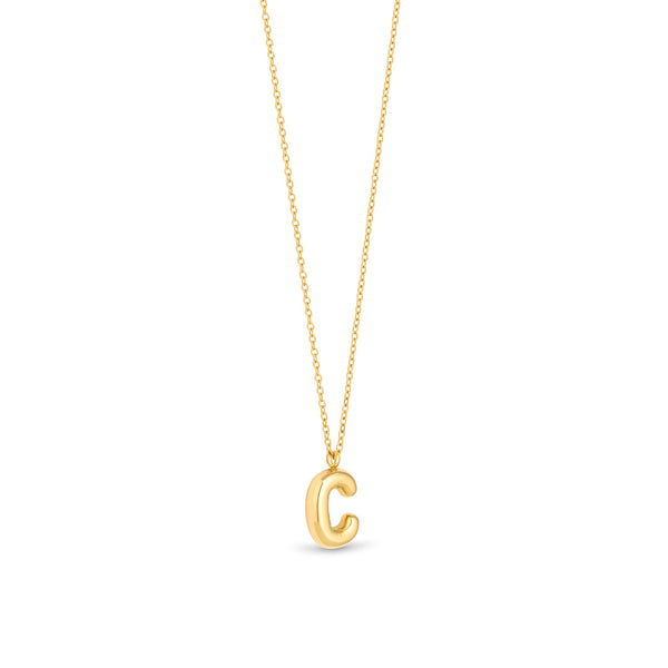 Mary Initial Pendant Gold - C