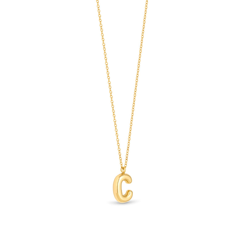 Mary Initial Pendant Gold - C