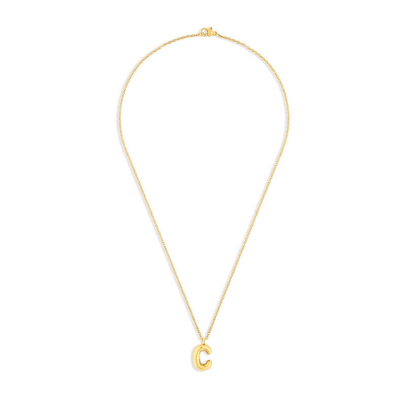 Mary Initial Pendant Gold - C