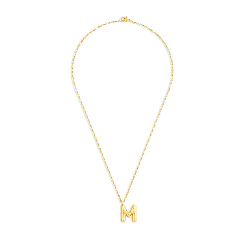 Mary Initial Pendant Gold - M