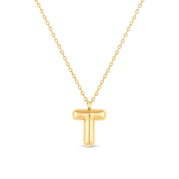 Mary Initial Pendant Gold - T