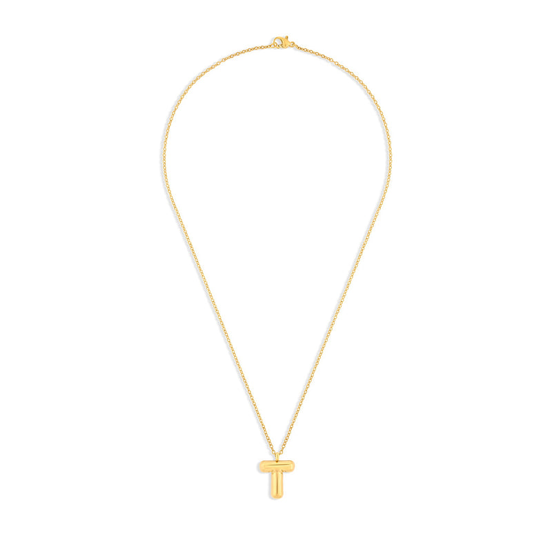 Mary Initial Pendant Gold - T