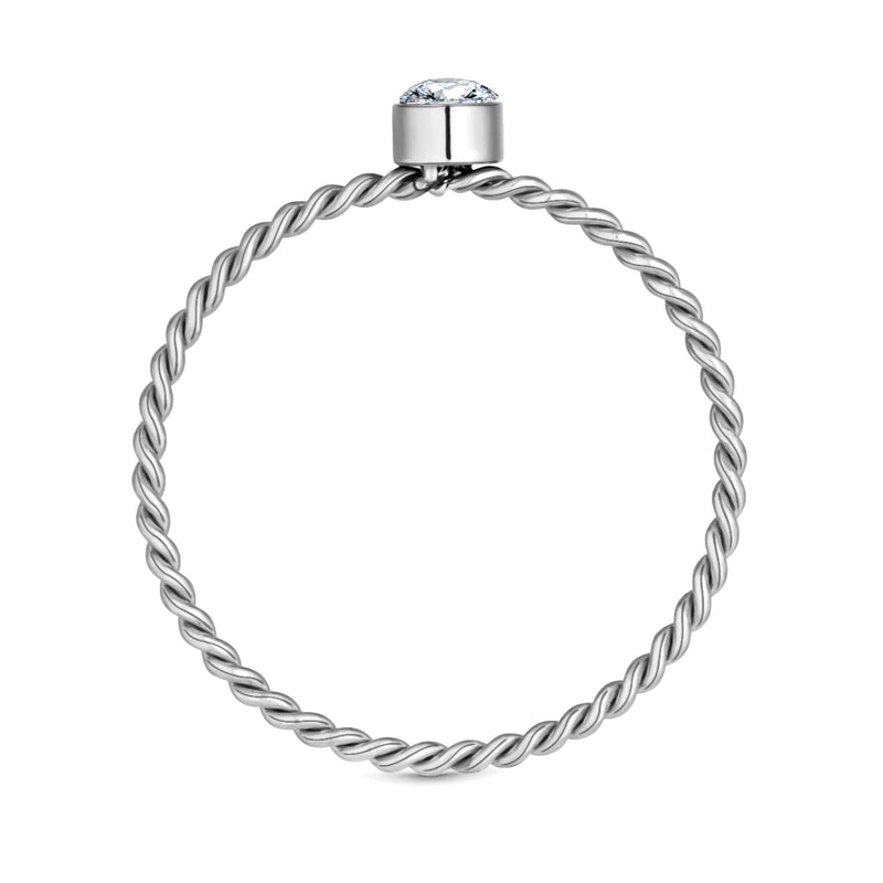 BRAIDED RING - SILVER, SIZE 6