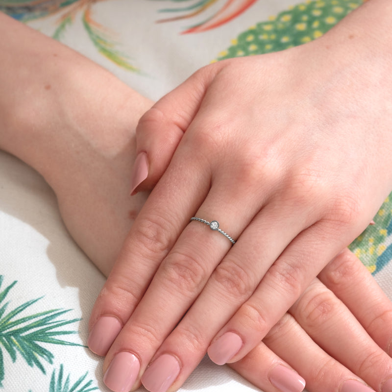 BRAIDED RING - SILVER, SIZE 6