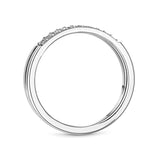 DOUBLE PAVE RING - SILVER, SIZE 6